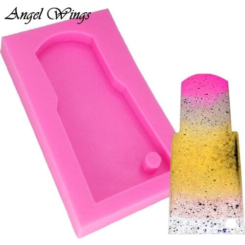 DIY Shiny water glass shape Perforated silicone tumbler mold for key chain Resin Clay Soap Mold for 3D crafts DY0045