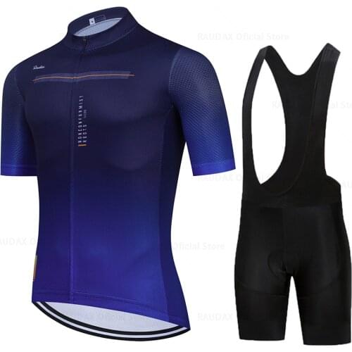 Navy Blue Cycling Jersey Short Sleeve Bicycle Team Quick Dry Mens Clothing Breathable 19D GEL Pad Cycling Clothing Set Ciclismo