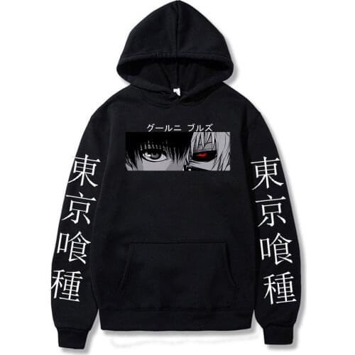 Tokyo Ghoul Anime Kaneki Ken Cool Eyes Hoodie Men Women Creative Fashion Casual Pullover Spring Street Clothing Hoodies Tops