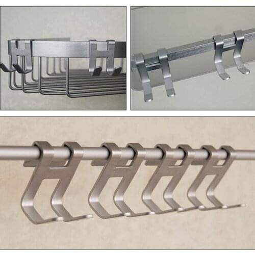 Space Aluminum Shower Glass Door Hook Free Hole Towel Rack Hanger Key Organizer High Quality