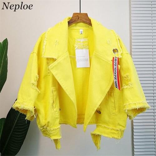 Neploe Pockets Women Denim Jacket Pole Female Loose Coat 2021 Autumn Winter New Cool Girl Outwear 69201