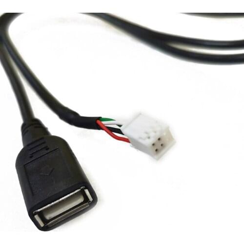 2pcst 4Pin+6Pin Connector USB cable for Car Radio Stereo 1M USB Cable USB Adapter