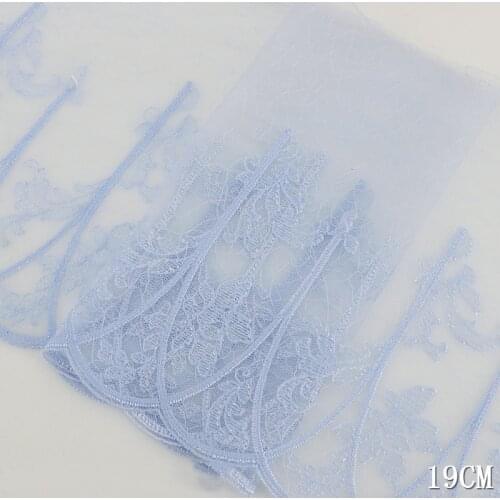 27Yards Apparel Accessories Embroidery Sky Blue Black Apricot Pink Trim Ribbon Sewing Fabrics Underwear Garment Clothes 19cm