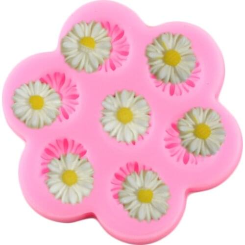 3D Daisy Silicone Mold DIY Party Flower Cupcake Topper Fondant Molds Cake Decorating Tools Clay Candy Chocolate Gumpaste Moulds