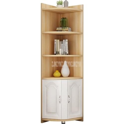 4-Tier Floor Corner Shelf Storage Cabinet Book Vase Bookcase Rack Organizer Living Room Multi-storey Corner Decorative Bookshelf