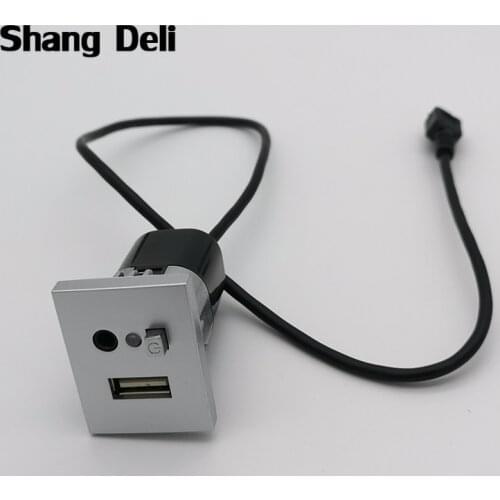 Car USB AUX Slot Input Adapter Cable USB Interface Socket Button for Ford Focus 2 mk2 2009 2010 2011