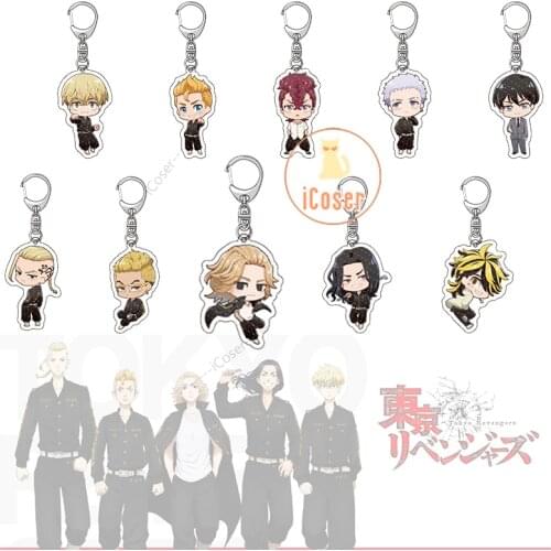 Anime Tokyo Revengers Mikey Keychains Manji Gang Takemichi Manjiro Sano Ken Takashi Acrylic Key Pendant Kazutora Cosplay Gift