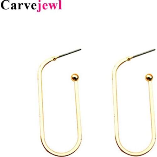 Carvejewl new Trendy unique Hoop Earrings irregular rectangle Earrings Brincos Celebrity Brand Loop Earrings for Women Jewelry