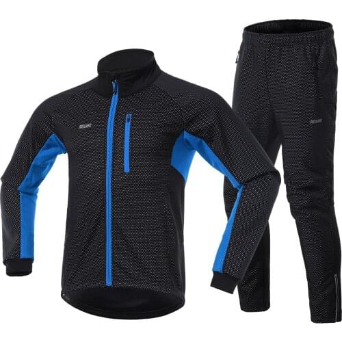 Ciclismo Warm 2019 Winter Thermal Fleece Cycling Clothes Mens Jacket Cycling Long Jersey Set Suit Outdoor Bike MTB Clothing