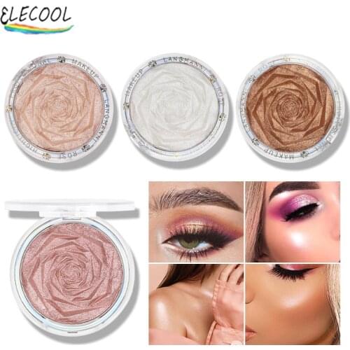 ELECOOL 4 Colors Highlighter Facial Bronzers Palette Makeup Face Glow Contour Shimmer Powder Illuminator Highlight Cosmetics Set