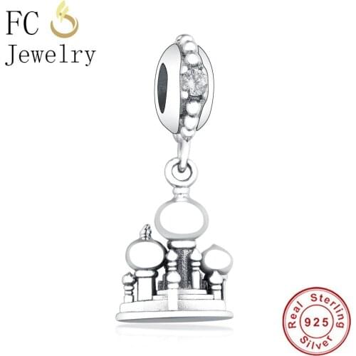 FC Jewelry Fit Original Brand Charm Bracelet 925 Sterling Silver Aladdin Agrabah Castle Bead Pendant Making Dangle Berloque