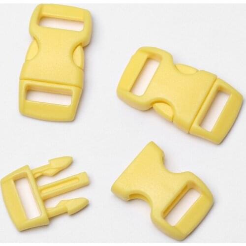 Hot Sale 10pcs Colorful 3/8" 10mm Plastic Bag Side Release Buckle Bracelet Curved Dog Collar Strap Bag Parts DIY Sewing Buckle