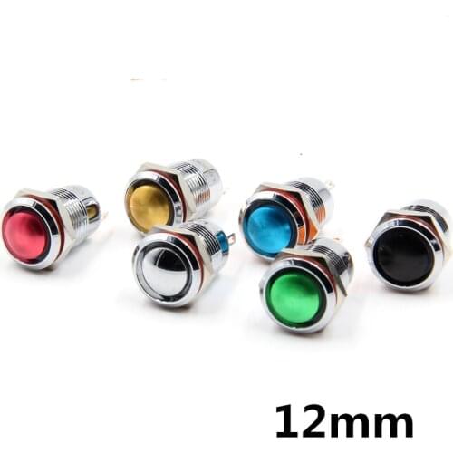 12mm Push Button Switch with Momentary or Fixed Switch with Multi-colored Oxide Head