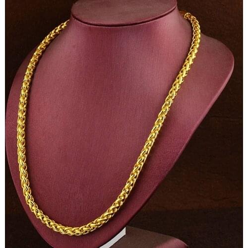 Chain Necklace Byzantine Style Yellow Gold Filled Mens Necklace