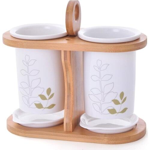 Creative bamboo chopsticks rack ceramic tube of chopsticks chopsticks box mould proof drop chopsticks box in the kitchen