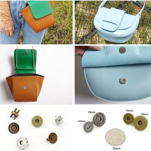 Magnetic Snap Fasteners Clasps Buttons Handbag Purse Wallet Craft Bags Parts Accessories 14mm 18mm