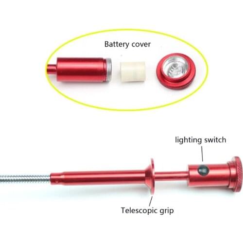 Claw Magnetic Pick-up Tool 4 Claws with Bright LED Light Flexible Spring Magnet Grab Grabber Fingers Prongs Pick Up Tool