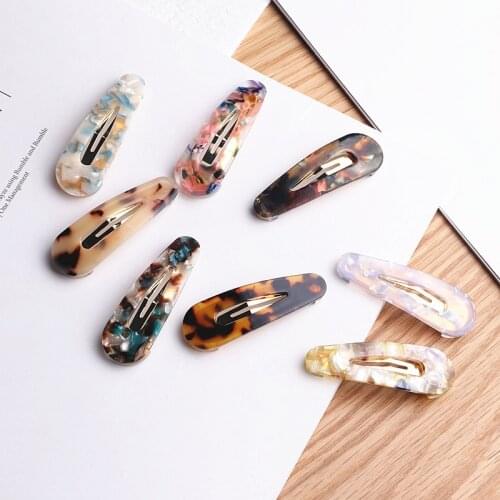 Fashion Leopard Acetate Geometric Hair Clips For Women Girls Headband Sweet Hairpins Barrettes Hair Accessories