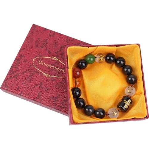 Fashion Obsidian Bracelet Bangles Lucky Jinbao Five Elements Feng Shui Good Luck Even Men Women Bracelets Jewelry Daily Matching