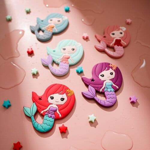 New Arrival 1PC Mermaid Silicone Teethers Baby Food Grade Safe Toddle Teether Chew Toys Five Colors Available BPA Free