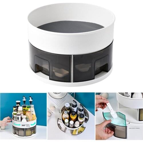 2 Tier Lazy Susan Turntable Cabinet Organizer 360 Rotating Spice Rack Nonslip Spice Jar Display Stand for Kitchen Cosmetics