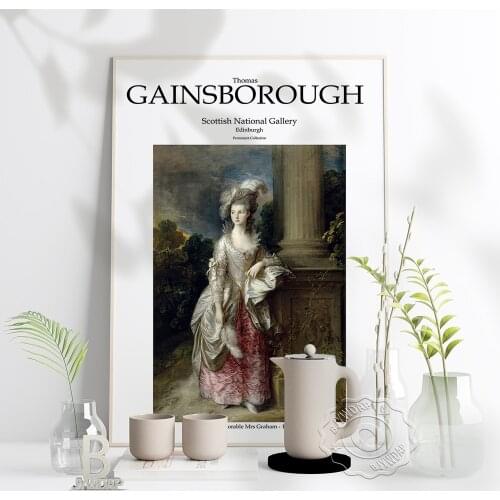 Thomas Gainsborough Art Prints Poster, The Honorable Mrs Graharm Exhibition Scottish National Gallery Poster, Vintage Home Decor