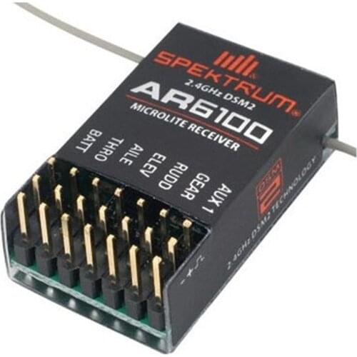 DSM2 6 Channel 2.4GHz 6CH AR6100 RC Receiver Compatible SPEKTRUM DX6I DX7 DX8 DX18 JR DSX6 DSX9 Transmitter of RC Helicopters