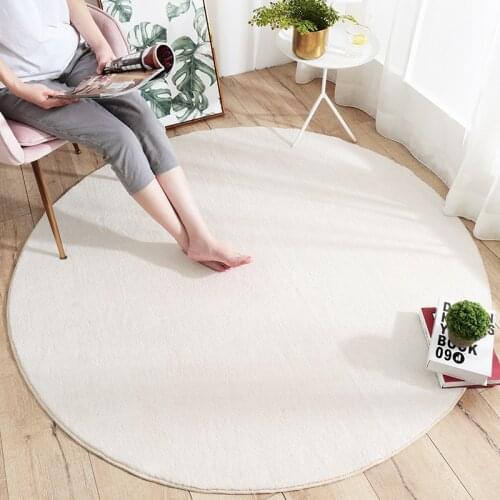Simple Round Mat Carpet Sofa Coffee Table Non-Slip Area Rugs Home Bedroom Living Room Bedside Floor Lambskin Carpets