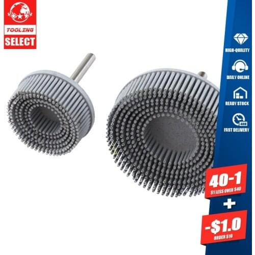 Emery Rubber Polishing Grinding Abrasive Bristle Brush Disc Wheel With Attachment For Burr Rust Scratch Removal Metal Polish
