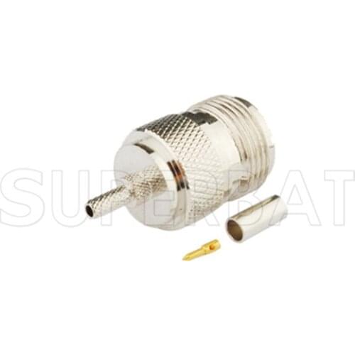 Superbat 10 pcs UHF Crimp Jack RF Connector for Cable RG174, RG178,RG316,LMR100