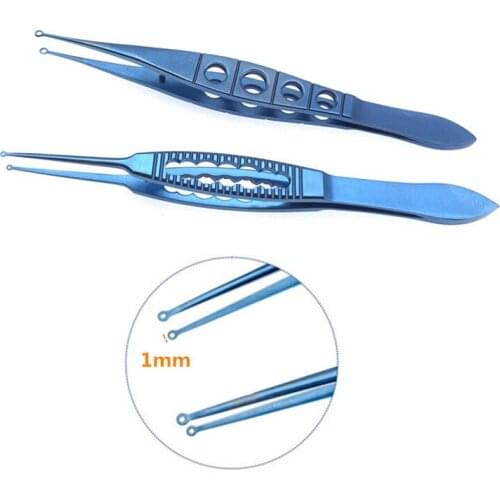 Titanium Fechtner Conjunctiva Forceps Ring Tips 1mm Ophthalmic Surgical Instruments