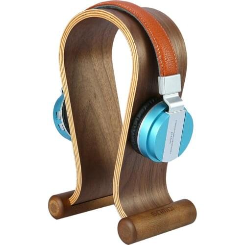 U Shape Wooden Headphones Stand Holder Universal Headset Desk Display Shelf Rack Hanger Stand Bracket