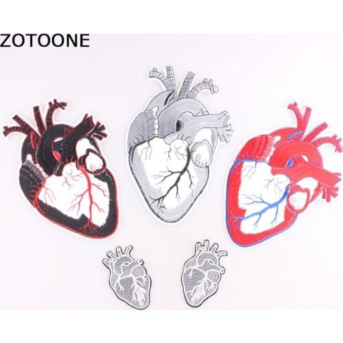 ZOTOONE 5PCS/Lot Big Heart Embroidered Patches for Clothing Punk Patches Biker Rock Iron on Motorcycle Jacket Back Jeans Bags A