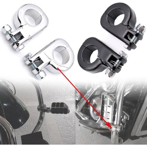 REALZION Motorcycle Parts 32mm 1.25" 38MM 1.5" Billet Crash Bar Engine Guard Highway Foot Peg Clamps Mounts For Harley Davidson