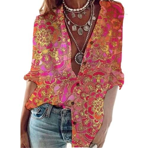 Plus Size 5XL Women Shirts Autumn New Long Sleeve Turn-Down Collar Button Casual Street Blouse Shirt Tops