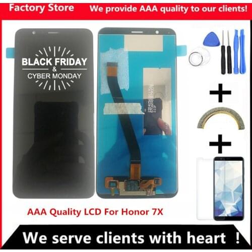AAA Quality LCD With Frame For Huawei Honor 7X Lcd Display Screen Replacement For Honor 7X Digiziter Assembly BND-TL10/AL10/L21