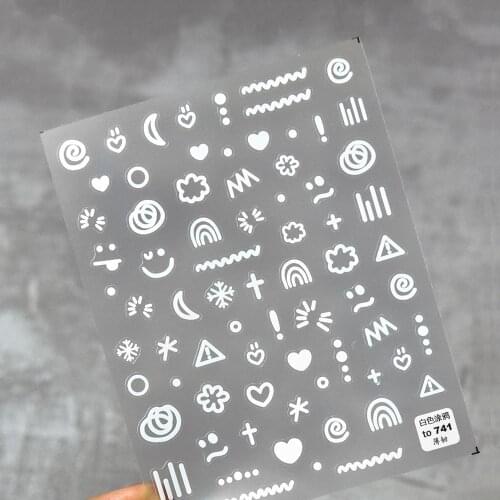 1 Sheet Color Graffiti Nail Art Decorations Stickers Creative Pattern Self-Adhesive Manicure Accessories DIY Decals