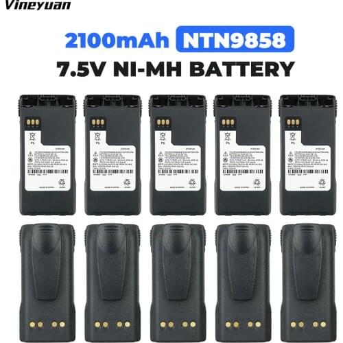10 Pcs 7.5v 2100mAh NiMh Two-Way Radio Battery for Motorola NTN9815/A/AR/B NTN9858/A/AR/B/C XTS1500 XTS2500 PR1500 MT1500