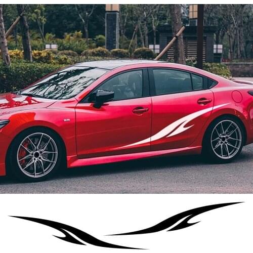 Car Racing Sports Sticker Auto Vinyl Side Skirts Decal Funny Stylish Graphic Car DIY Styling Sticker Car Tuning Accessories 2pcs