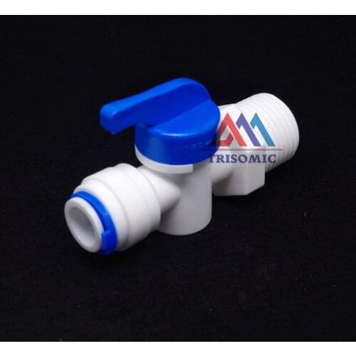 3/8" Inline Quick Fitting,1/2" male thread Ball Valve Quick Fitting Connection Aquarium RO Water Filter Reverse Osmosis System