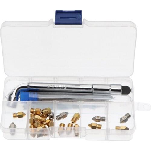 31PCS Boxed Brass Nozzle Surface Lettering 3D Printer Nozzle Outer Diameter 6mm 1.75 Consumable Tweezers