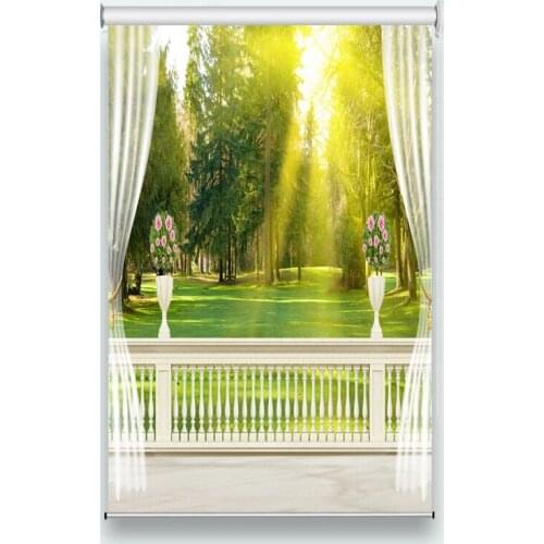 3D Roller Blinds Customize High Quality Photo Roller Curtains Roller Blinds On The Windows Sunshine scenery