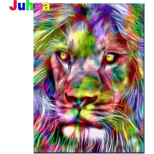 5D Diamond Painting cross stitch Lion Head Animal Colors DIY Diamond Mosaic Embroidery Home Decor Rhinestones Handicraft