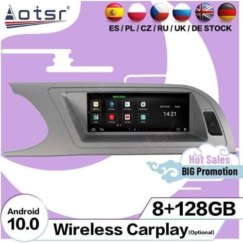 8+128GB Multimedia Android 10 Player For Audi A4 2009 2010 2011 2012 2013 2014 2015 2016 GPS Navi Auto Car Radio Video Head Unit
