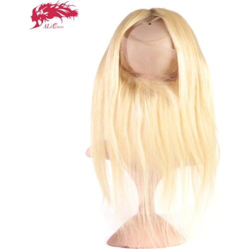 Ali Queen Hair Straight Virgin Hair #613 14" to 20" Pre-Plucked 360 Lace Frontal With Adjustment Free Shipping