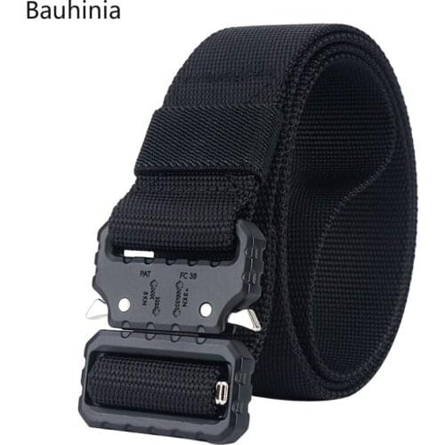 Bauhinia 2021 New Quick Release Mens Tactical Belt Army Outdoor High Quality Canvas Belt Black/Brown/Army Green