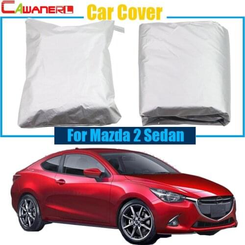 Cawanerl Full Car Cover UV Anti Snow Rain Sun Resistant Protector Cover Car-Styling For Mazda 2 Sedan