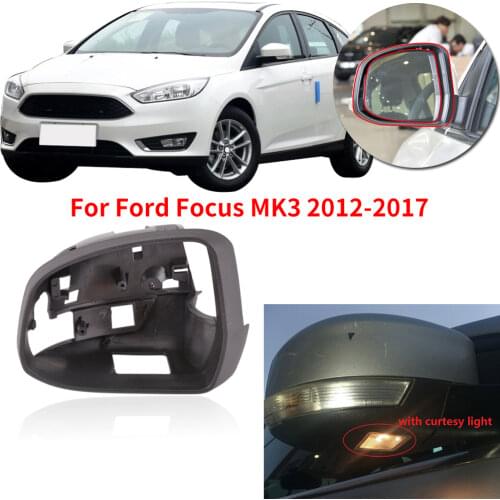 CAPQX With curtesy light hole For Ford Focus MK3 2012-2017 Side Rearview Mirror Frame Rear view mirror Lens cover Lid shell