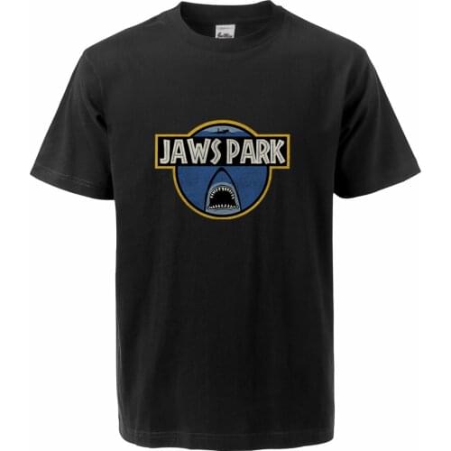 Jaws Park Evil Shark Terror Japanese Men Top Sweatshirt Man Cool Summer Short Sleeve Gothic Unisex Harajuku Pirnted Streetwear