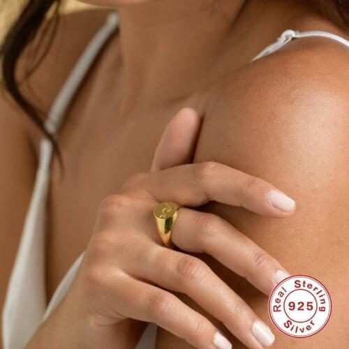 AIDE Geometric Round Rings For Women Fashion Wave Pattern Open Adjustable Finger 925 Sterling Silver Ring Fine Jewelry anillos